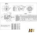 Motor Orbital Hidráulico OMP 80cm³/rot – Flange Oval 2F  - Eixo dia. 1’’ (25,4mm)